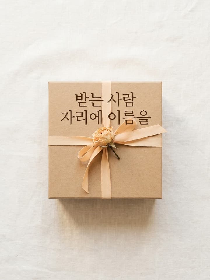 받는 사람 자리에 이름을
